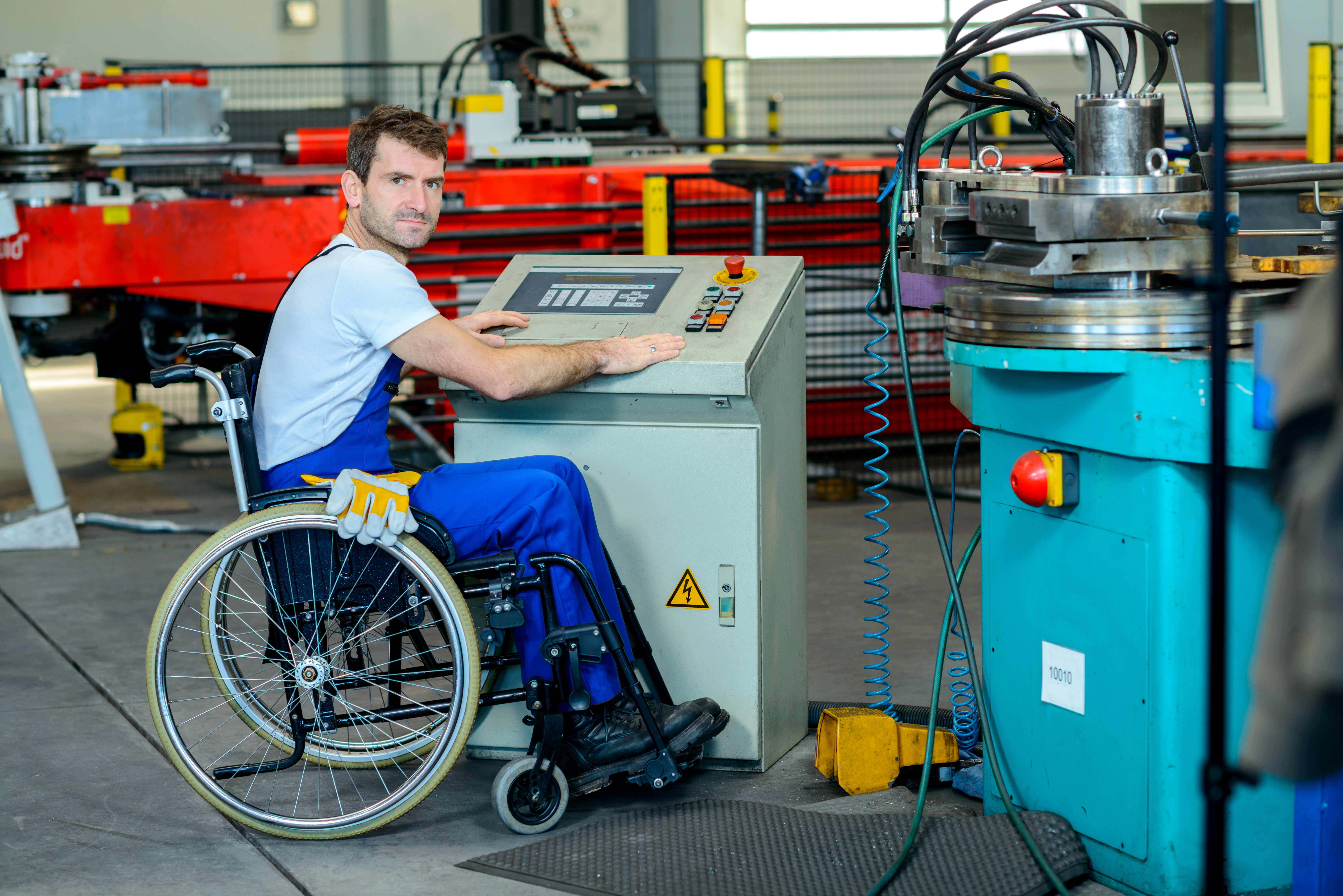 CNC Machinist in wheelchair