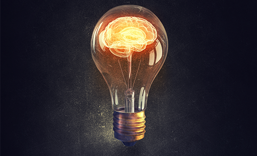 human brain light bulb