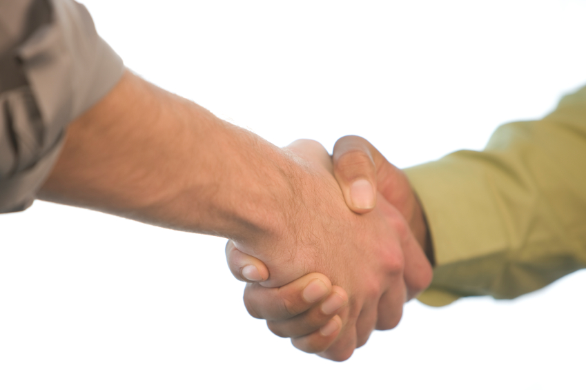 Partners shaking hands