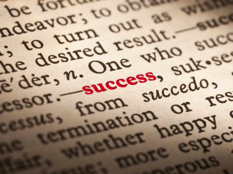 Dictionary page defining success