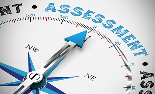 Compass pointing to Assessment rather than North