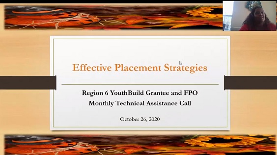 PowerPoint Cover for Region 6 YouthBuild Grantee and FPO Monthly Call
