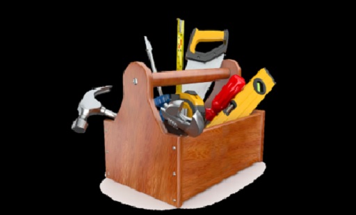 Drawing of toolbox filled with tools