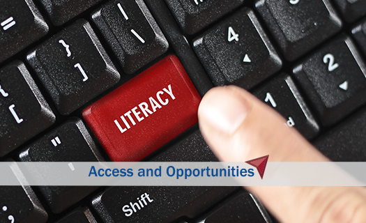 literacy-word-on-red-keyboard-button