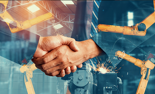 mechanized-industry-robot-arm-business-handshake
