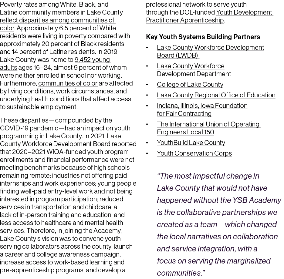 Poverty rates among White, Black, and Latine community members in Lake County reflect disparities among communities o...