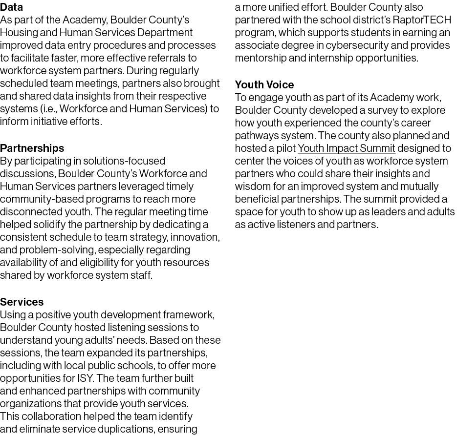 Data As part of the Academy, Boulder County’s Housing and Human Services Department improved data entry procedures an...