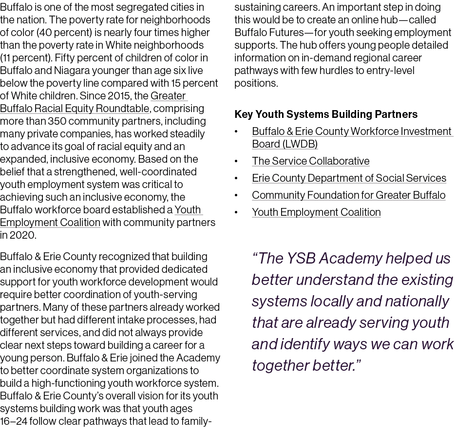 Buffalo is one of the most segregated cities in the nation. The poverty rate for neighborhoods of color (40 percent) ...