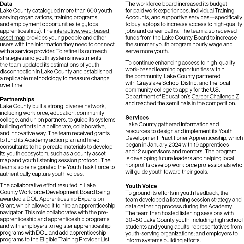 Data Lake County catalogued more than 600 youth serving organizations, training programs, and employment opportunitie...