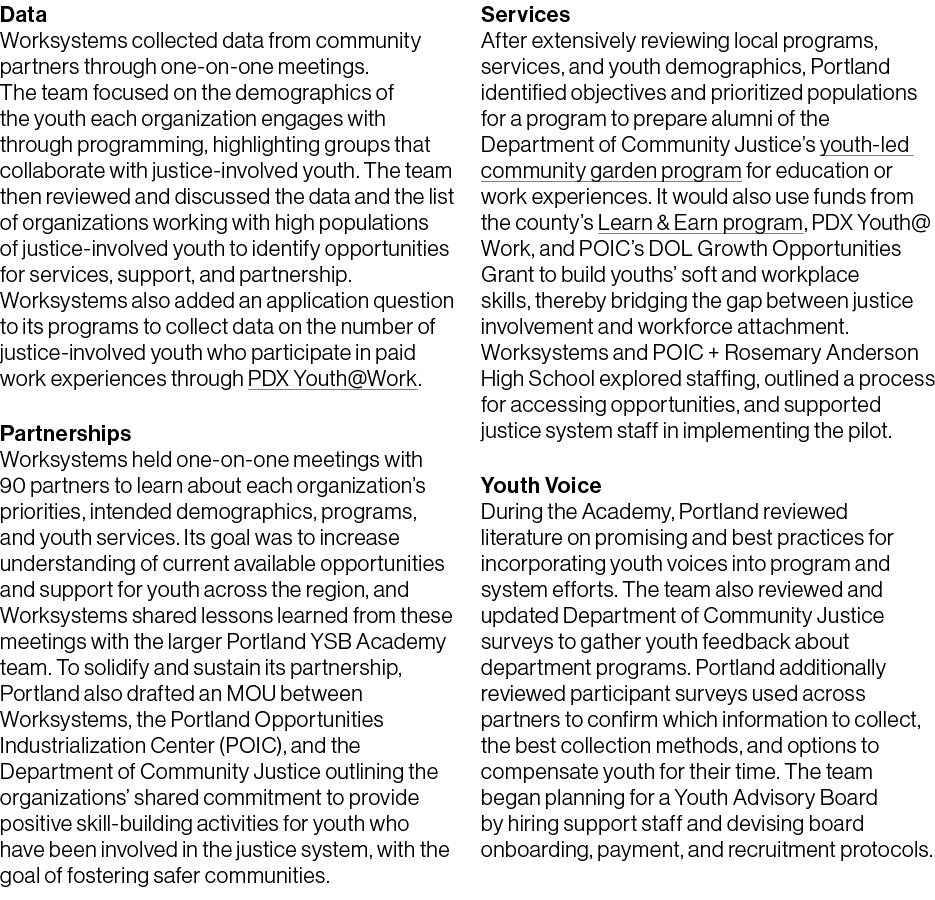 Data Worksystems collected data from community partners through one on one meetings. The team focused on the demograp...