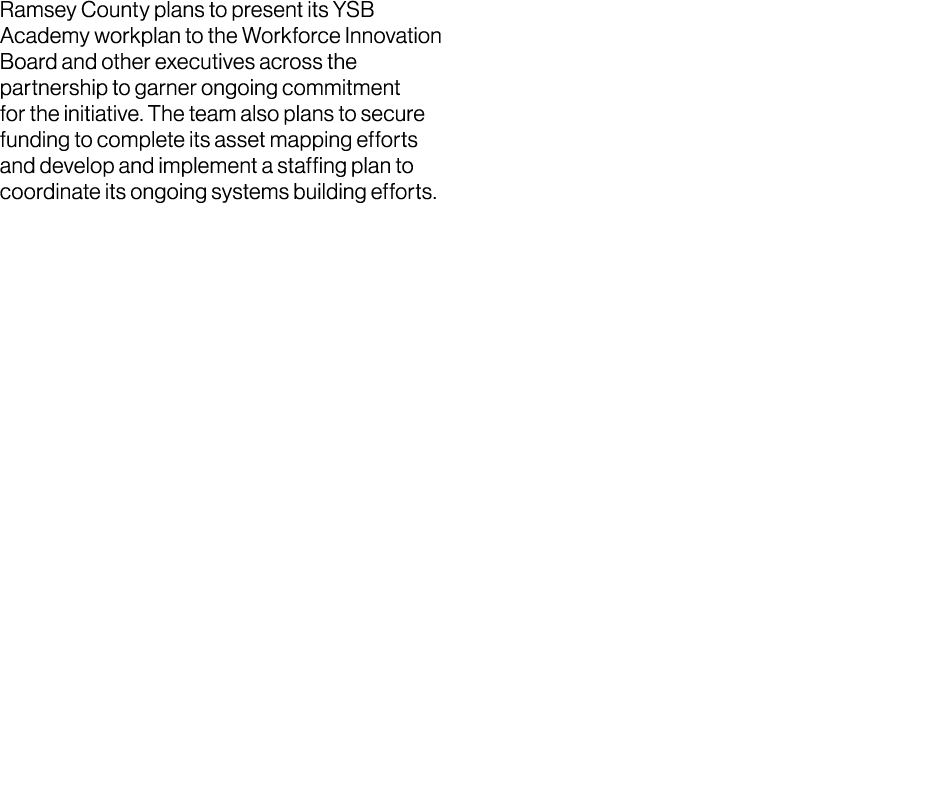 Ramsey County plans to present its YSB Academy workplan to the Workforce Innovation Board and other executives across...